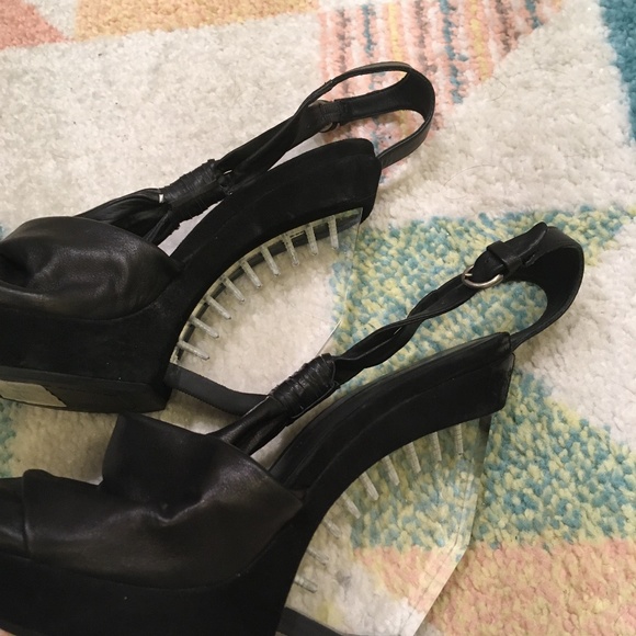 All Saints Spitalfields Lucite Wedge Sandals-Size 37 - Picture 12 of 16